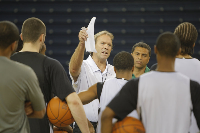 Kurt Rambis, now coach of the Minnesota Timberwolves, held a practice with his team Thursday at the Portland Expo – a one-day stopover on the way to meeting the Los Angeles Lakers in London.