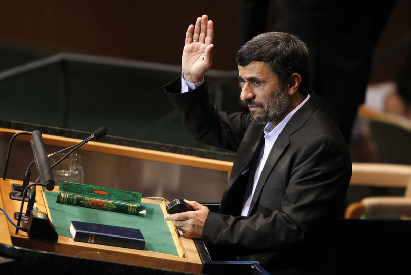 Iranian President Mahmoud Ahmadinejad declares to the United Nations last month that most people in the world believe the United States was behind the terrorist attacks of Sept. 11, 2001. Surveys show that a majority of the world does not, in fact, believe that.