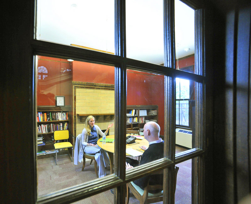 The Reading Room, right, is often used as a meeting room. Said VIA’s John Coleman: “Every time I walked into this building ... it was so dramatic and beautiful."