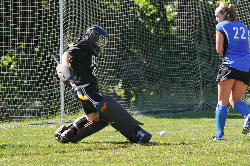 Meaghan Johnson has twice been named Great Northeast Athletic Conference field hockey goalie of the week and has helped the Monks to a6-2 record this season.