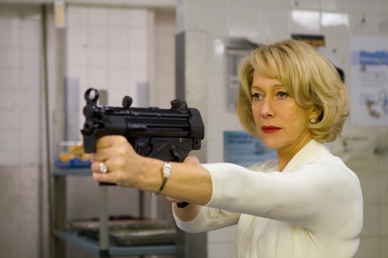 Helen Mirren plays a former spy who’s good with guns in the movie “RED,” which opens Friday.