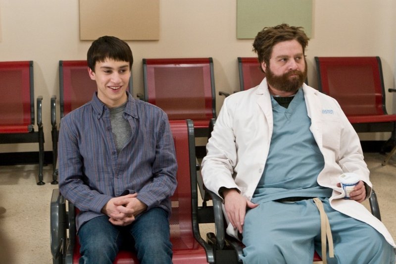 Keir Gilchrist, left, and Zach Galifianakis forge an unlikely friendship in a psychiatric ward in "It's Kind of a Funny Story."