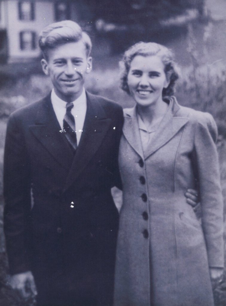 Barbara Hanson poses with her husband, John, early in their life together. Mr. Hanson died in 1998.