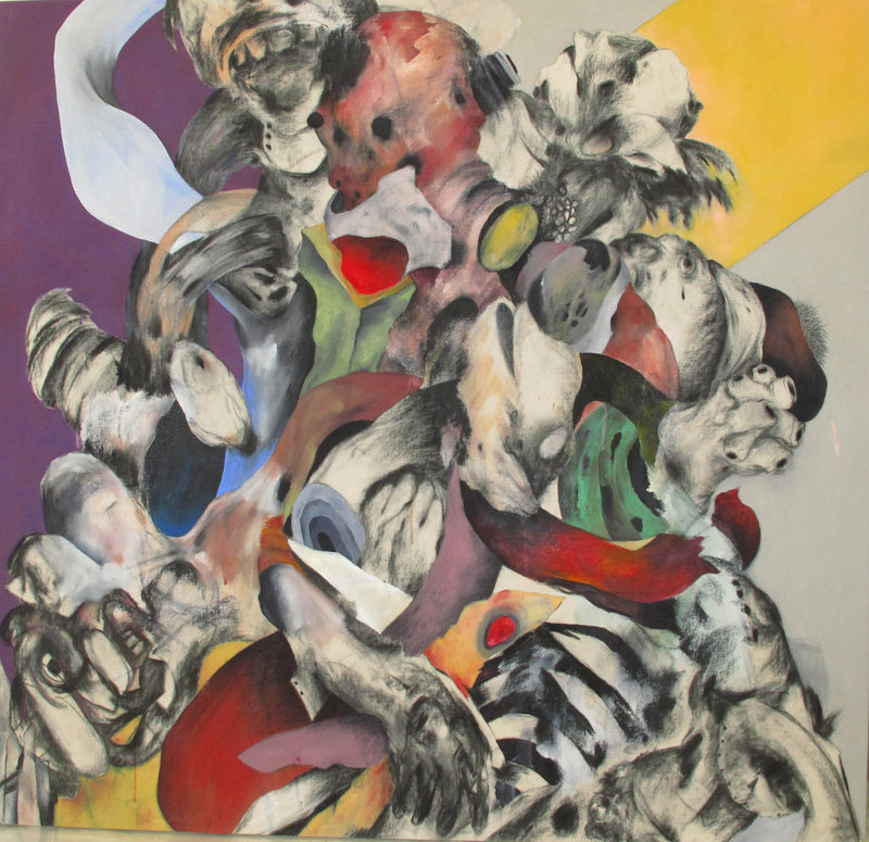 This untitled painting by Ahmed Alsoudani will be displayed at Aucocisco Galleries in Portland starting Wednesday.
