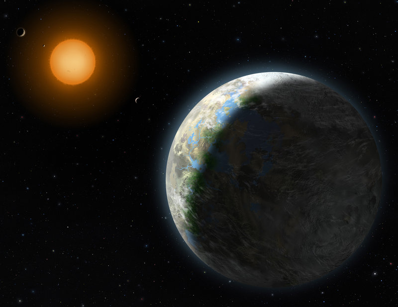 An artist’s rendering shows what a newly discovered exoplanet might look like.