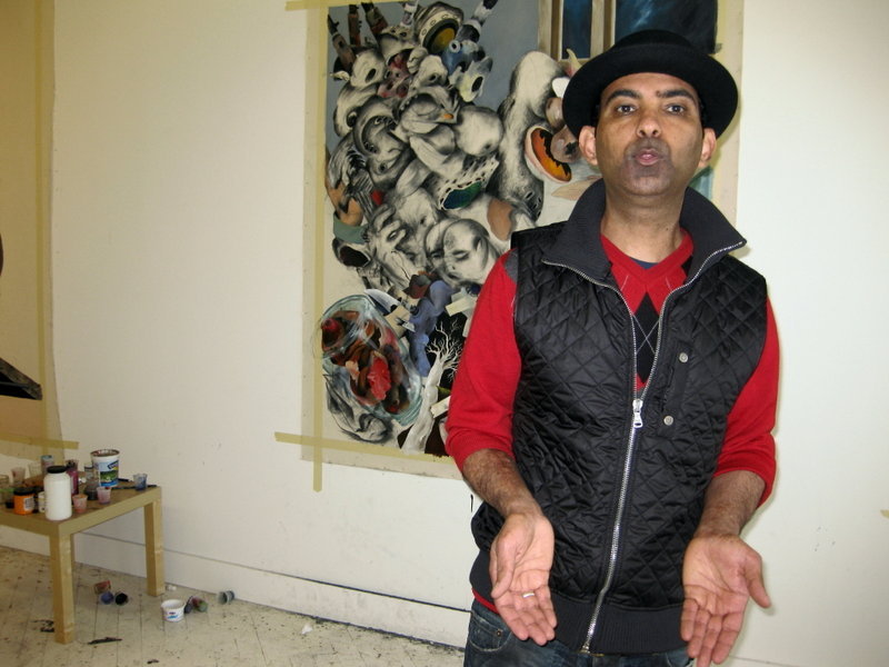 Ahmed Alsoudani, shown in New York earlier this year, has become an artist of international stature since he graduated from the Maine College of Art in 2005.
