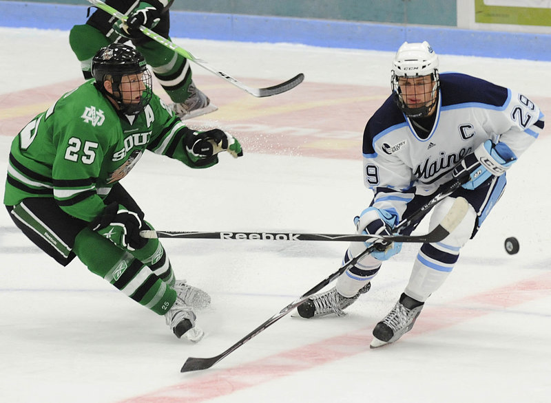 Tanner House and the Black Bears must adapt from the physical play of teams like North Dakota to the speed and quickness of Hockey East teams.