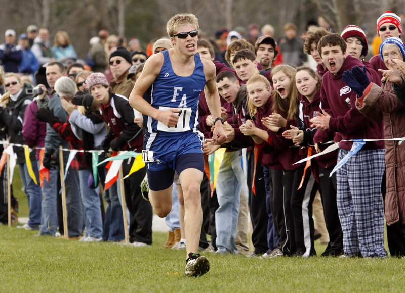 Silas Eastman of Fryeburg Academy capped a perfect year, winning Class B with the day’s second-best time.