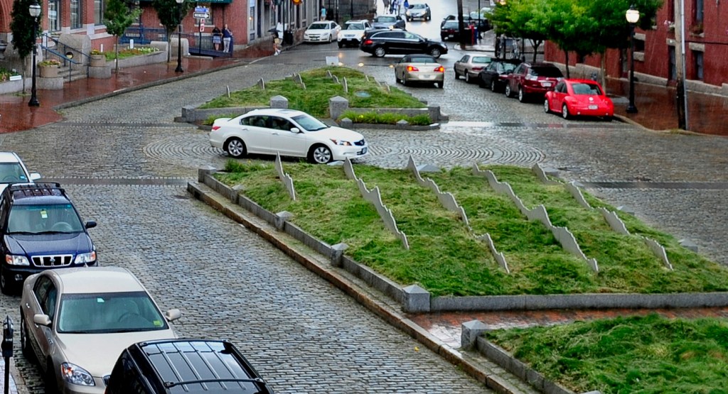 "Tracing the Fore," a $135,000 piece of landscape art, was installed in Boothby Square in 2006.