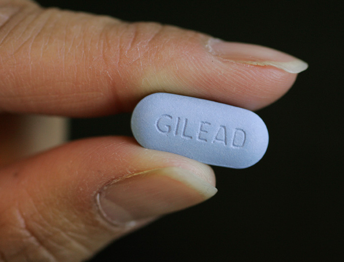 A closeup of Gilead Sciences Inc.'s Truvada pill. Daily doses of Truvada helped prevent healthy gay men from catching it through sex with an infected partner.
