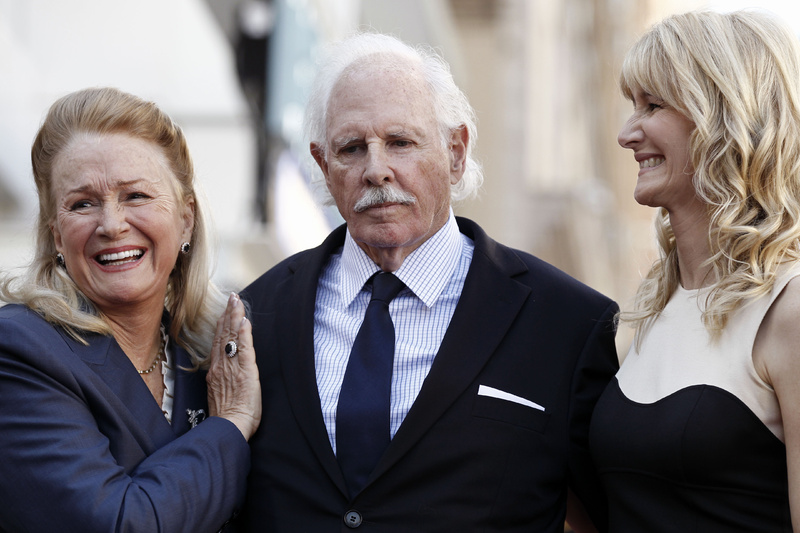 Actress Diane Ladd, left, actor Bruce Dern and actress Laura Dern pose after all received stars on the Hollywood Walk of Fame on Monday.