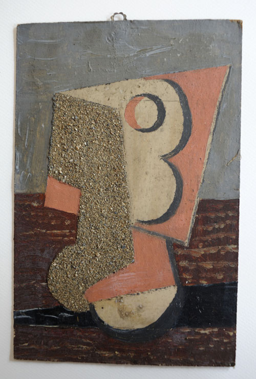 "Still life glass sand," a Cubist collage, is part of the Picasso collection.