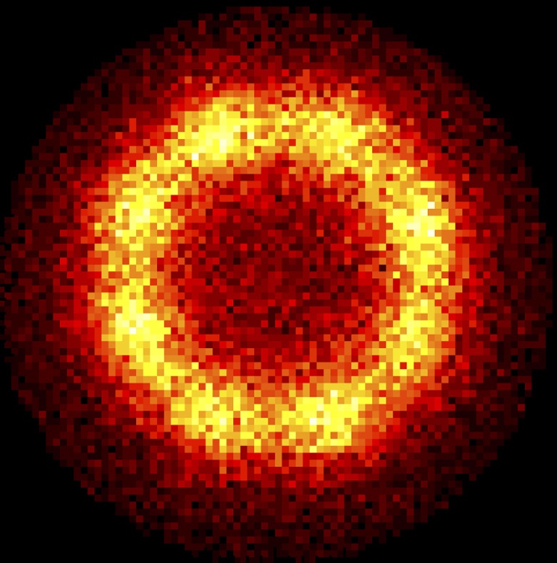 Photo shows untrapped antihydrogen atoms. International physicists at the European Organization for Nuclear Research say they created an entire atom made of antimatter and then for the first time managed to hold onto it.