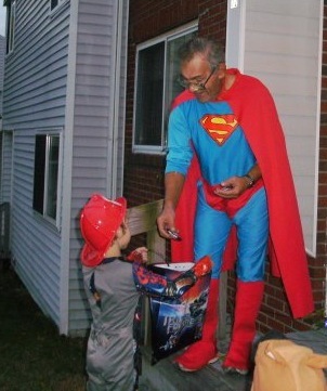 Willard “Leroy” Adams dressed up as Superman two years ago to hand out candy on Halloween. He also wore the costume at other times to give his friends a laugh.
