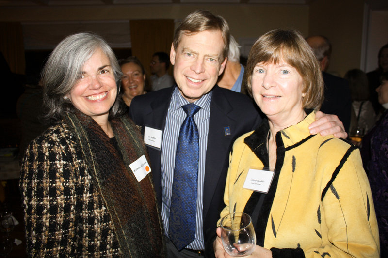 Kathryn Bean Davis of Kennebunk, who serves on the advisory committee, and host committee members Jim and Lynn Shaffer, who live next door to the party’s hosts.