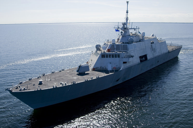 This 2008 file photo provided by Lockheed-Martin via the U.S. Navy shows USS Freedom, the first ship in the Navy's new Littoral Combat Ship (LCS) class.