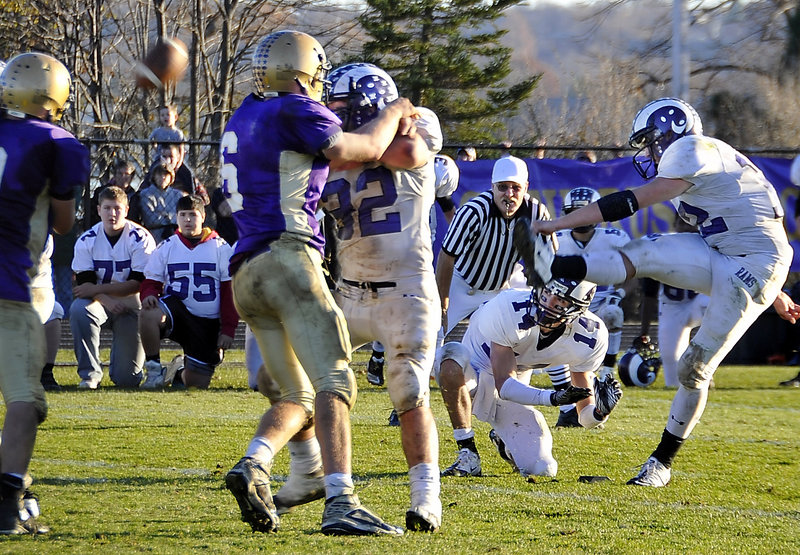 “It started out good … but it hooked a couple of feet to the left. It wasn’t meant to be,” said Jamie Ross, who just missed kicking a winning field goal Saturday for Deering.