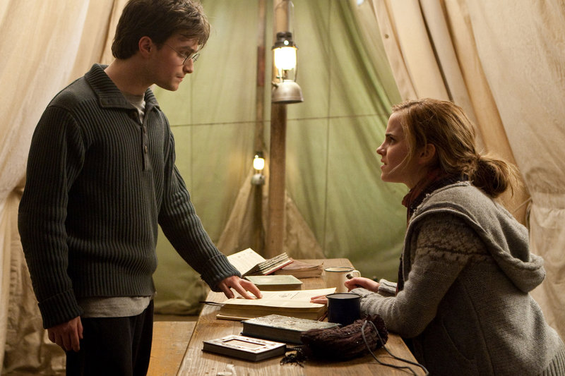 Daniel Radcliffe and Emma Watson appear in the latest Harry Potter movie, which opens Friday.