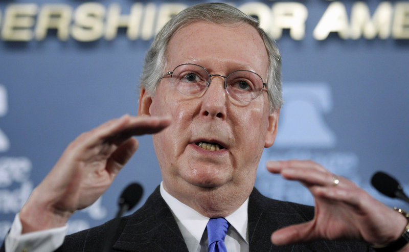 Republican Senate Minority Leader Mitch McConnell of Kentucky gave a boost Monday to barring “earmarks” to curb spending.