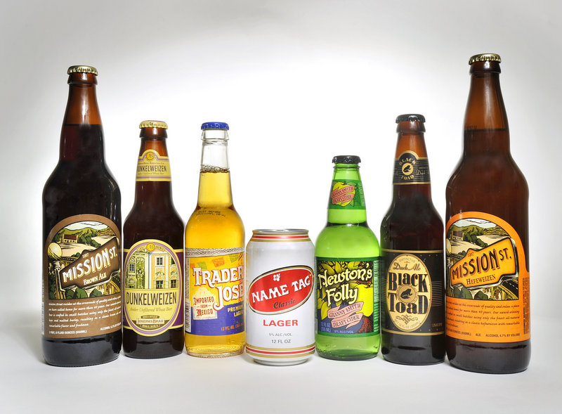 You can find an interesting selection of local and nationally distributed brews at Trader Joe's, but you won't find Budweiser, Coors or Miller.