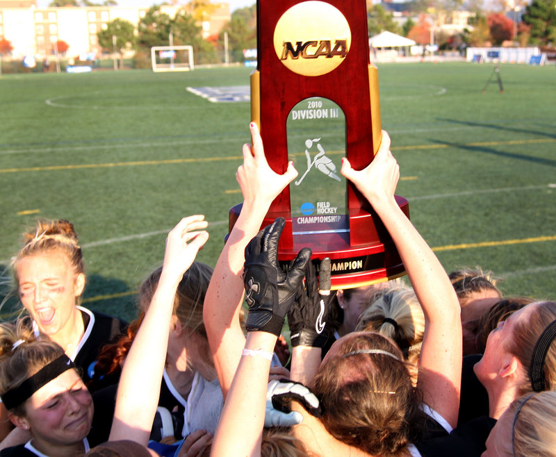 The feeling never will get old. Not for Bowdoin, which has won three of the last four Division III field hockey titles.