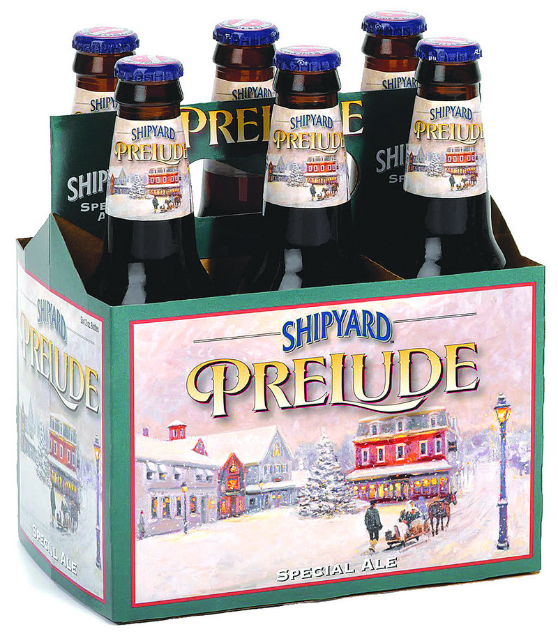The beverage cases are filled with holiday brews, including Shipyard's Prelude, above, and Gritty's Christmas Ale, below.