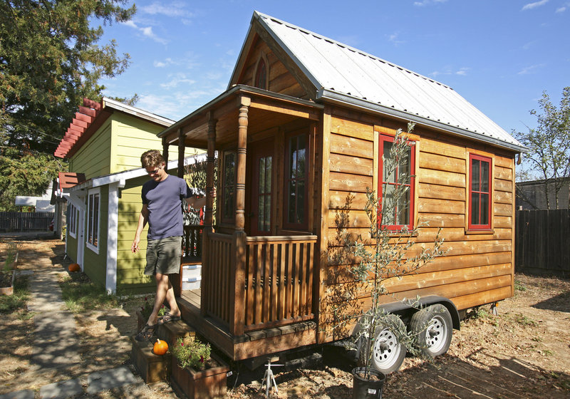 Jay Schafer, owner of Tumbleweed Tiny Houses, steps down from a tiny house he built for himself in Graton, Calif. The California homebuilder has become a leader in a small but growing segment of the American housing market: the tiny house.