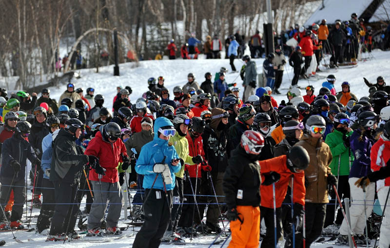 The chairlift derailment on Tuesday didn' t stop skiers from hitting the slopes on Wednesday at Sugarloaf in Carrabassett Valley.