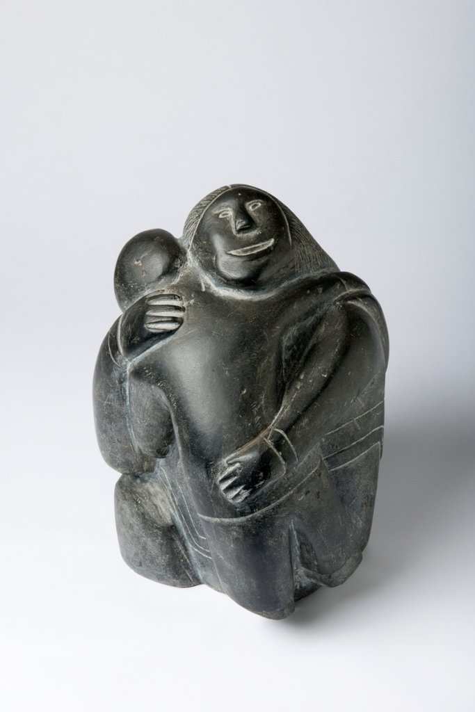 “Mother and Child” by Martha Ikperiak Eckerkik, Arviat, soapstone, 1968
