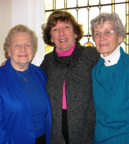 United Methodist Women, from left, Colleen Coates, Judy Ingram and Hope Stacey gear up for the Riverside United Methodist Church's annual Holly Berry Fair Saturday.