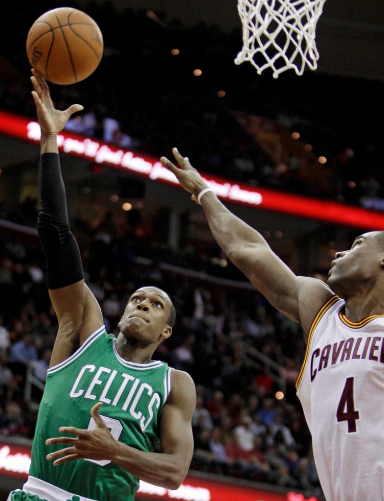 Cleveland forward Antawn Jamison tries to stop a shot by Boston guard Rajon Rondo on Tuesday in Cleveland. Rondo had a season-high 23 points.