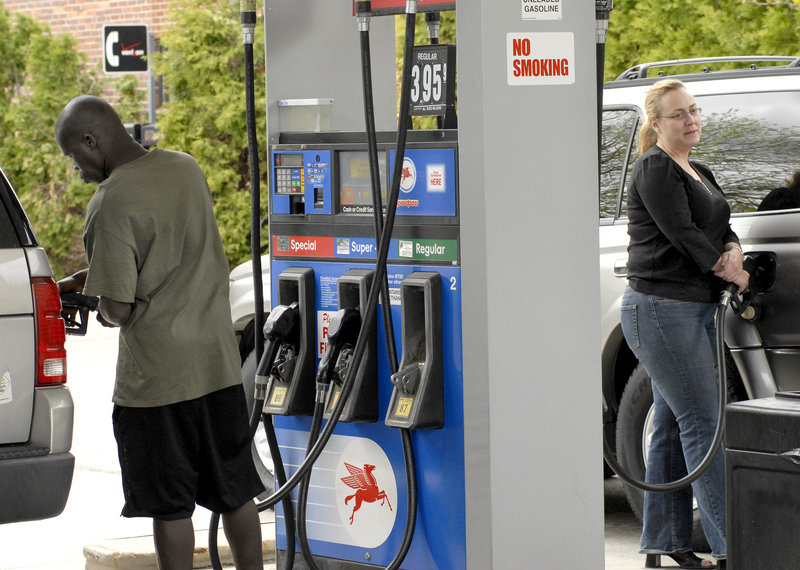 Portlanders fill up in May 2008, when the price of gas topped $4 a gallon for a brief time. A reader says Mainers are paying enough.