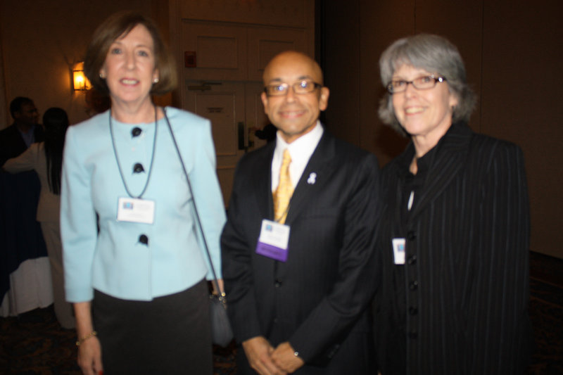 Maine Medical Center representatives Joanne Brown, honoree Hector Tarazza and Ann Cross