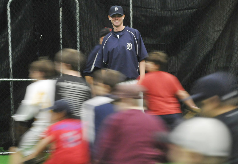 Charlie Furbush, who went to South Portland High and St. Joseph’s College, is enjoying an offseason that included instructing more than 40 young players Saturday. Furbush rose from Class A to Triple-A last season.