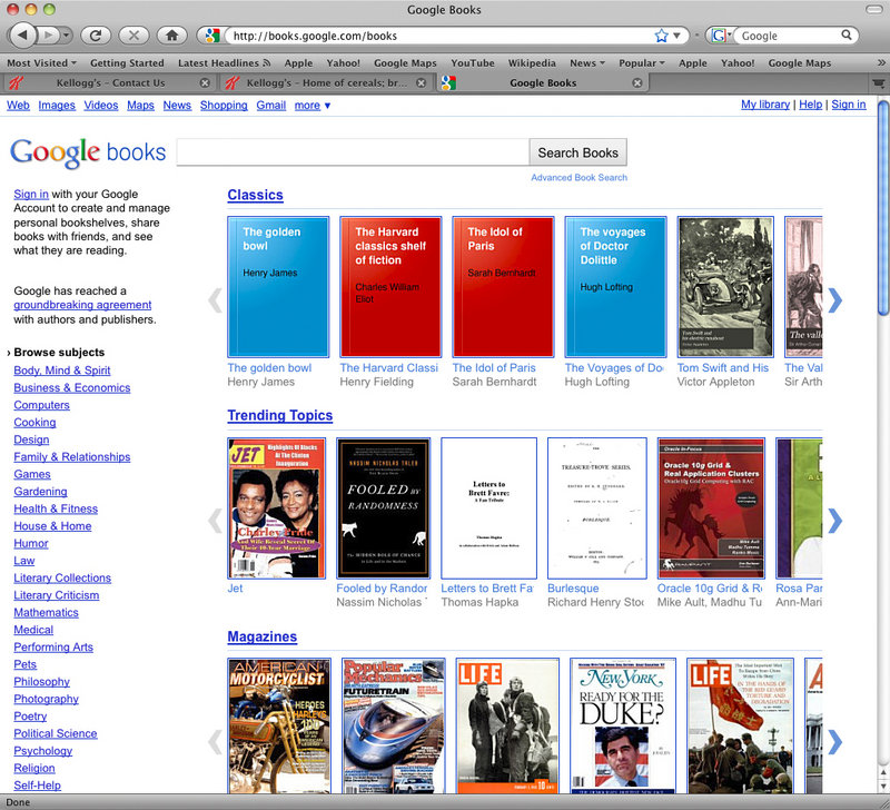 The Google books website is shown in this screen shot. The long-awaited Internet book store opened Monday in the United States, drawing upon a portion of the 15 million printed books Google has scanned into its computers during the past six years.
