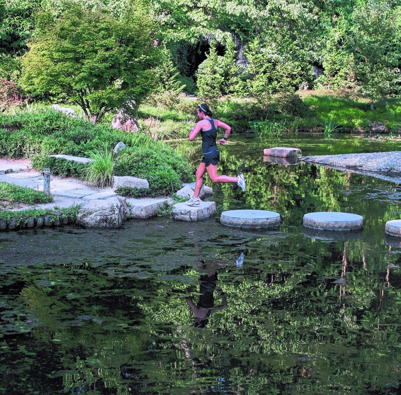 Zoe Romano, a 2005 graduate of Portland High School, runs in Maymont Park in Richmond, Va. She has been training since June for her 3,000-mile cross-country run to raise money for the Boys & Girls Clubs.