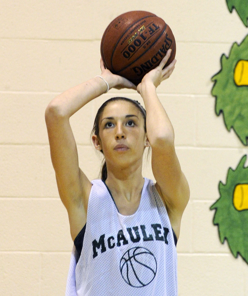 Alexa Coulombe is a strong inside presence for McAuley, averaging 5.2 blocks a game last season.