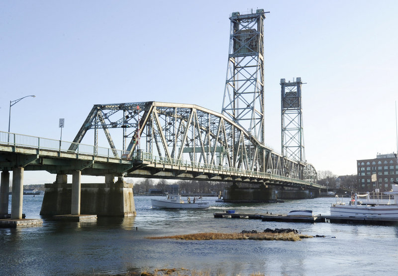 The Memorial Bridge spans the Piscataqua River from Kittery to Portsmouth, N.H. The 87-year-old steel bridge is scheduled to be demolished in 18 months to make way for a new bridge, which would open about 18 months after that.