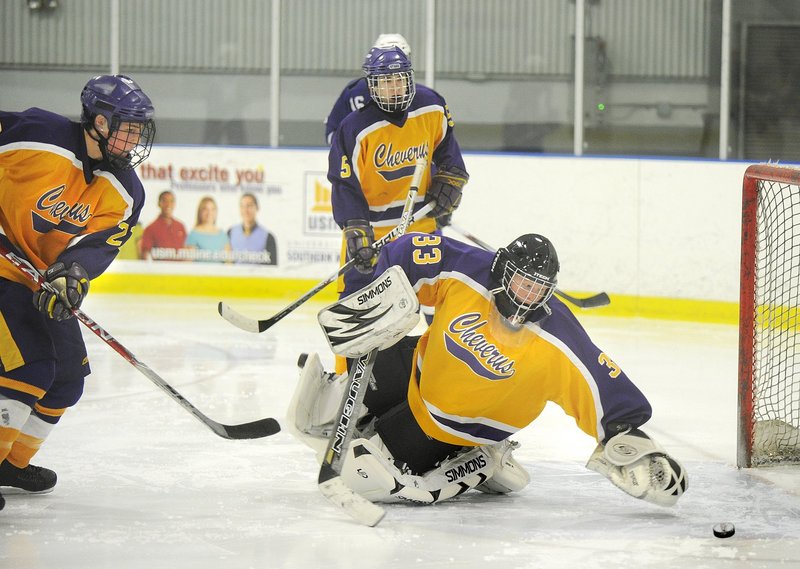 Max Boucher is in his second season as the starting goalie for Cheverus, which posted a winning record last winter for the first time since it captured back-to-back Class A titles in 2005 and 2006.