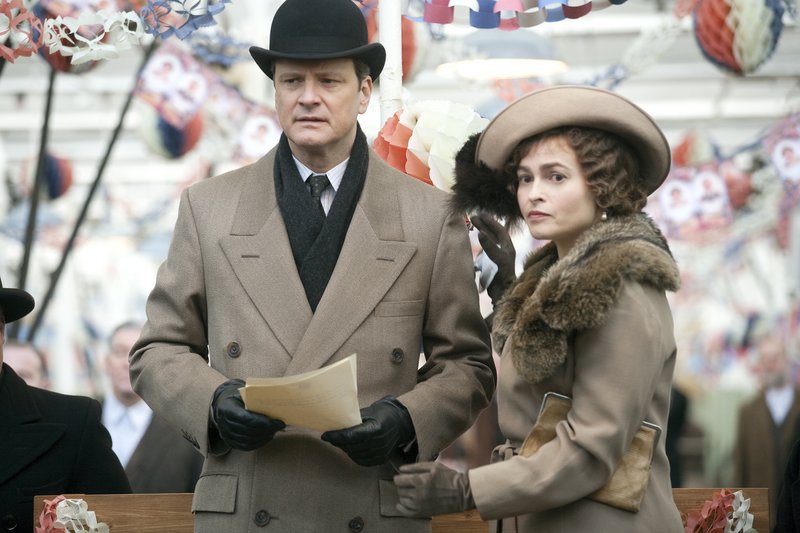 Colin Firth as King George VI and Helena Bonham Carter as the Queen Mother in “The King’s Speech,” which received seven Golden Globe nominations.