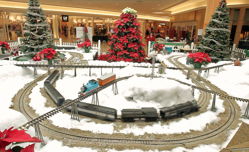 Modelrains run on an elaborate set-up at the Maine Mall in South Portland.