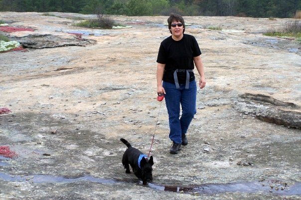 Shown with her dog Onyx in 2007, Susan Caldwell, 43, who has Huntington’s disease, has sued to be allowed to seek the advice of a right-to-die group if she wants to end her life.
