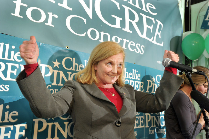 U.S. Rep. Chellie Pingree celebrates her victory over her Republican opponent Dean Scontras on Nov. 2. Readers differ on her subsequent vote opposing President Obama's tax deal with the GOP.
