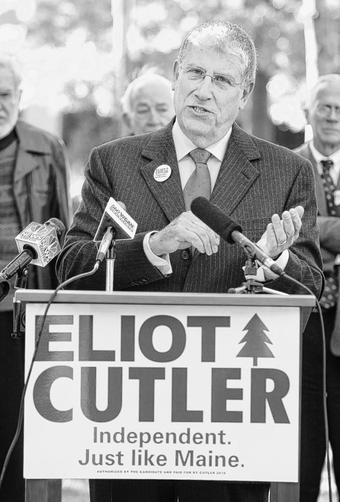 Eliot Cutler. shown campaigning, deserved a stronger ruling on his ethics complaint, readers say.