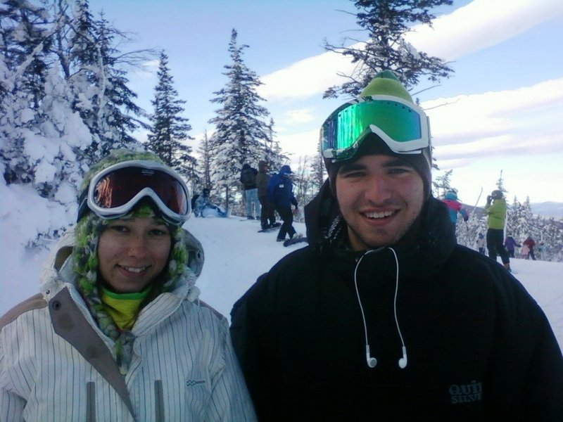 Jeremy Smith and Chelsea Gibbin, both of Cumberland, said they had no qualms about skiing at Sugarloaf on Wednesday.