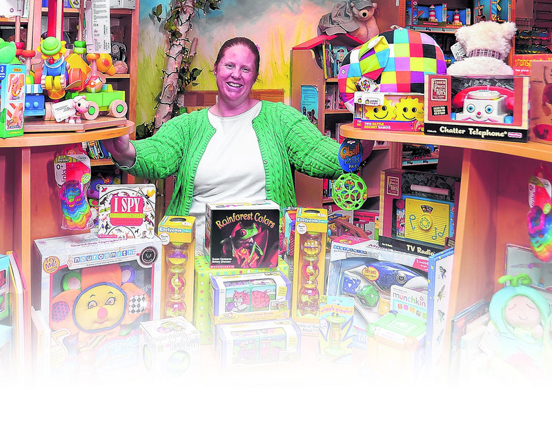 Alison Tostevin, manager of Treehouse Toys on Exchange Street, says parents are reluctant to cut back on kids.