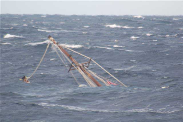Raw Faith sank in approximately 6,000 feet of water off Nantucket, Mass., on Wednesday. The Coast Guard rescued the only two people aboard the ship Tuesday after it began taking on water in rough seas.