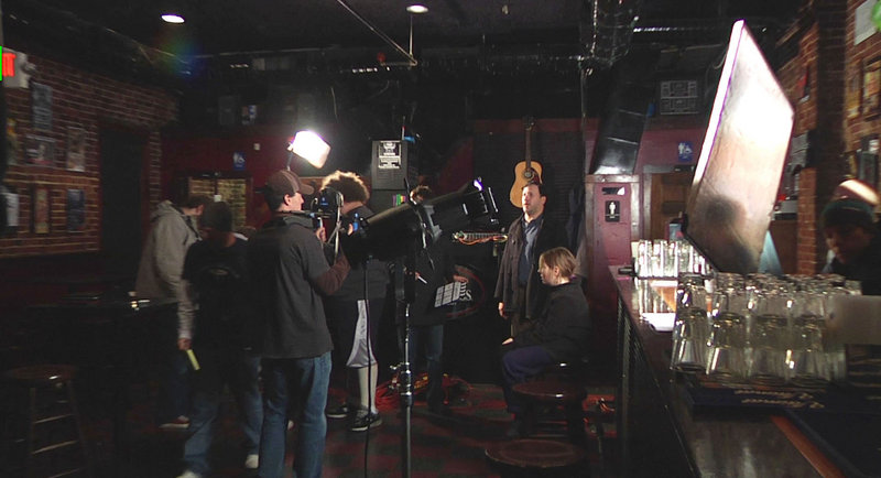 A set scene from "2Grand," which was shot in Maine and New Hampshire, and which Donnie Hiltz hopes to enter in film festivals.