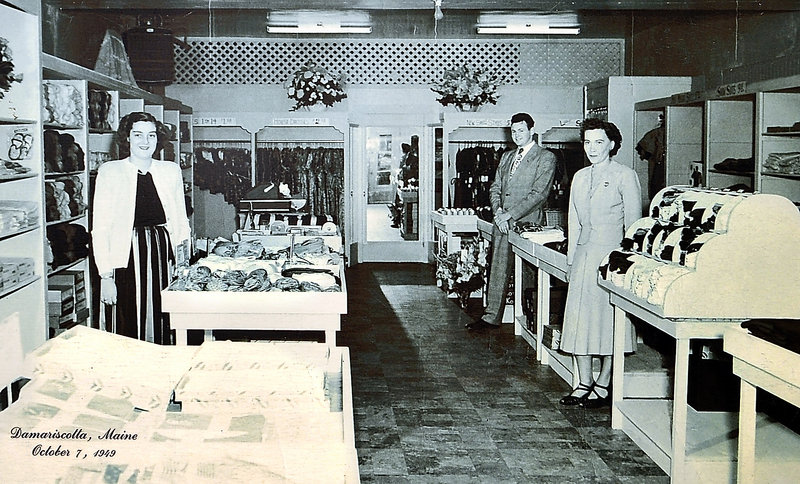 This Oct. 7, 1949, photo shows founder Robert H. Reny standing with staff members at his first store in Damariscotta.