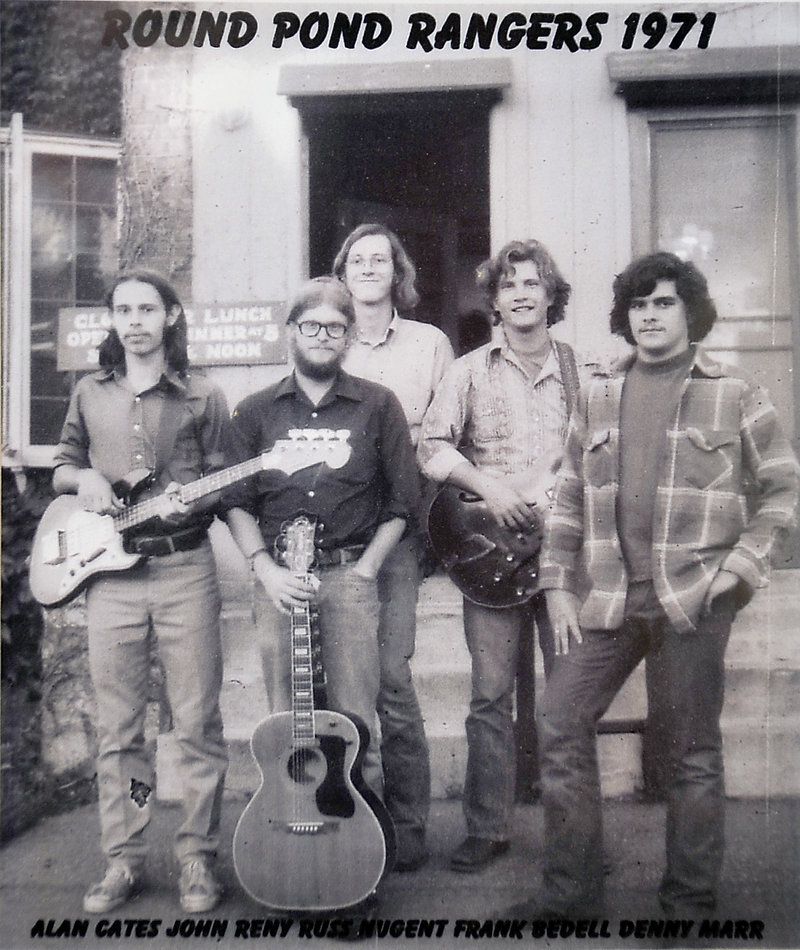 John Reny, second from left with his band, was drawn to music early but discovered he enjoyed the work when his father asked him to manage the Bath store in the 1970s.